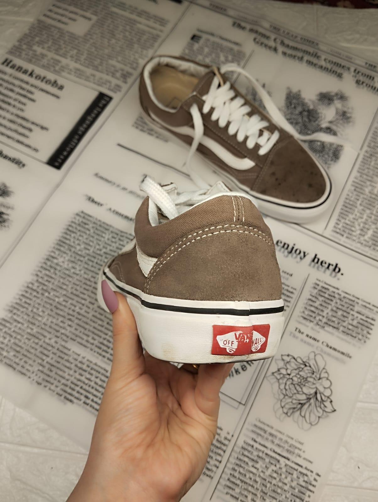 Brown low rise vans