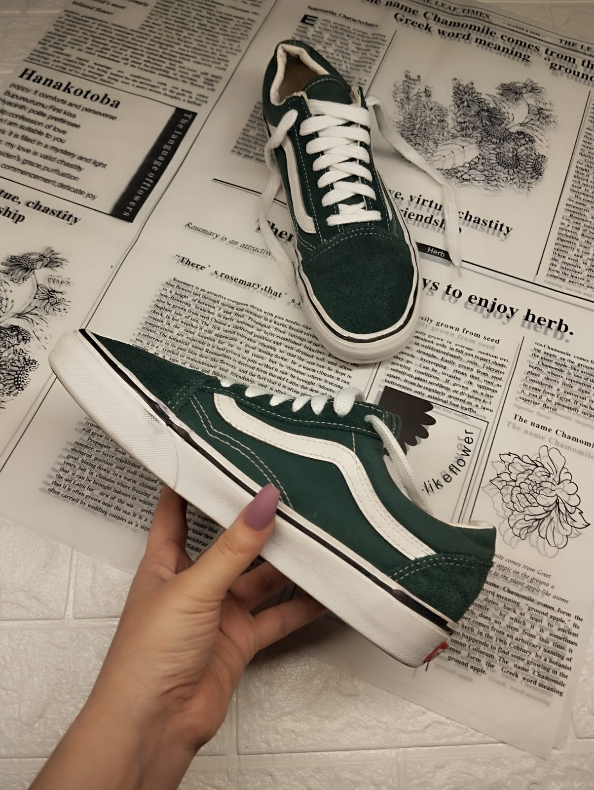 Bottle green low rise vans