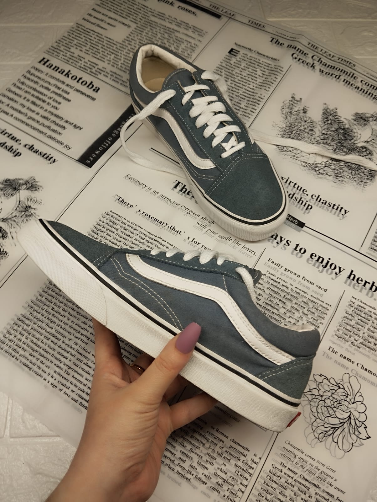 Grey low rise vans