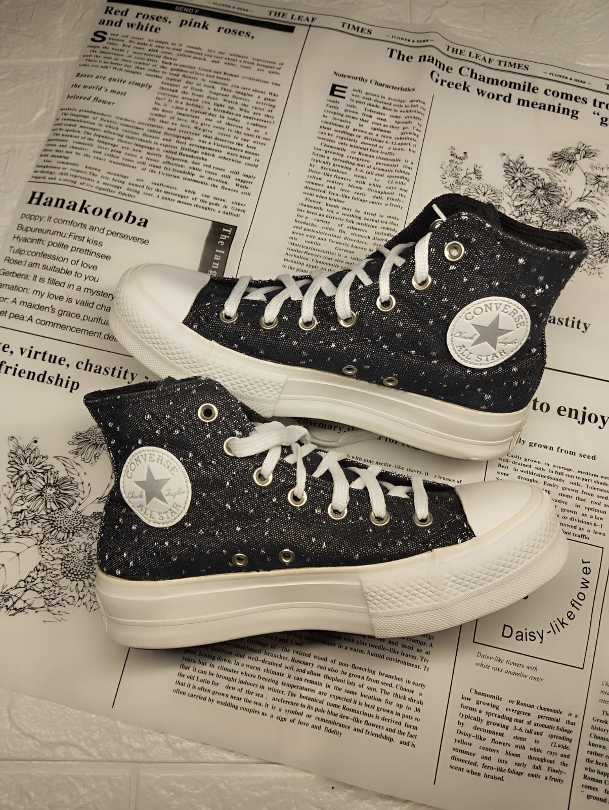 Black glitter high rise platform