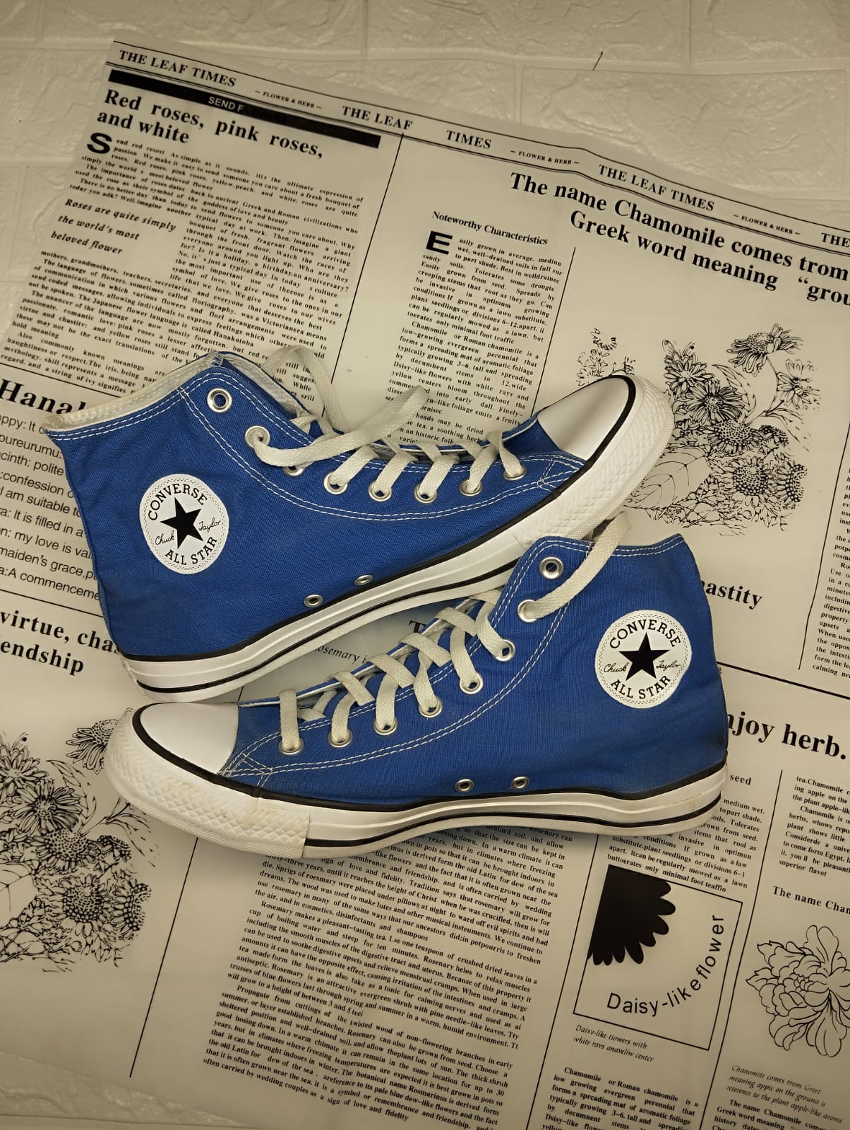 Blue high rise converse