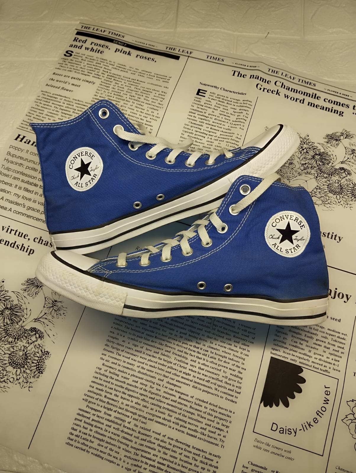 Blue high rise converse