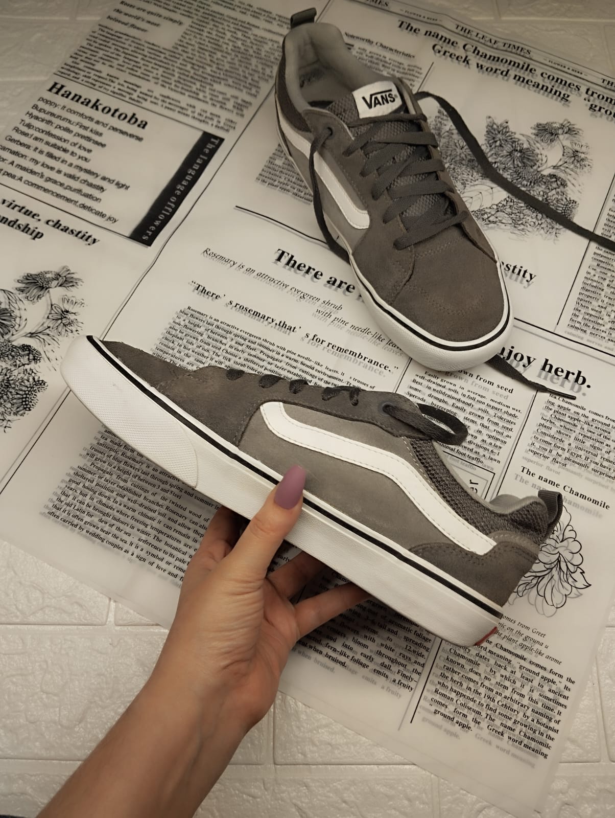 Grey low rise vans