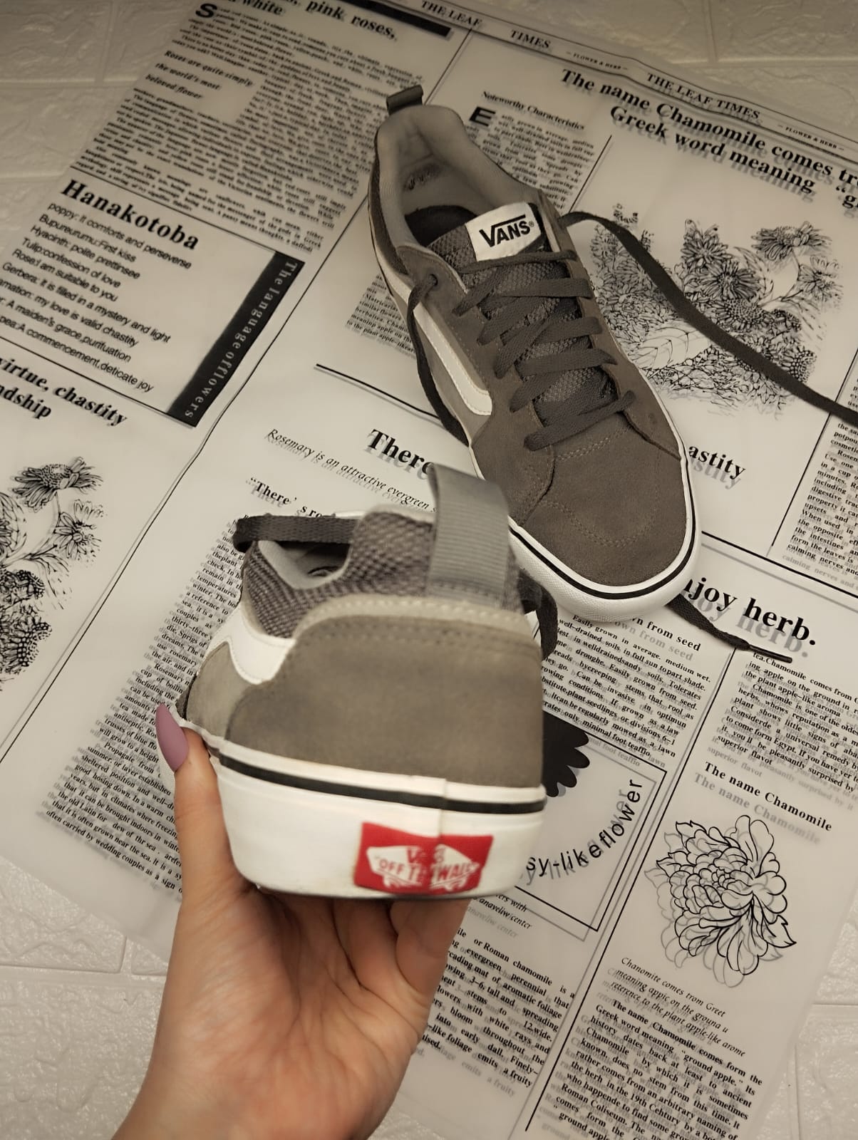 Grey low rise vans