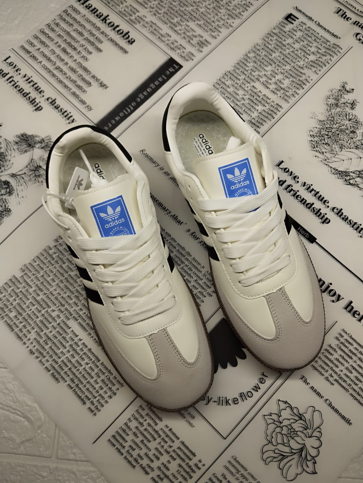 White stripped sambas
