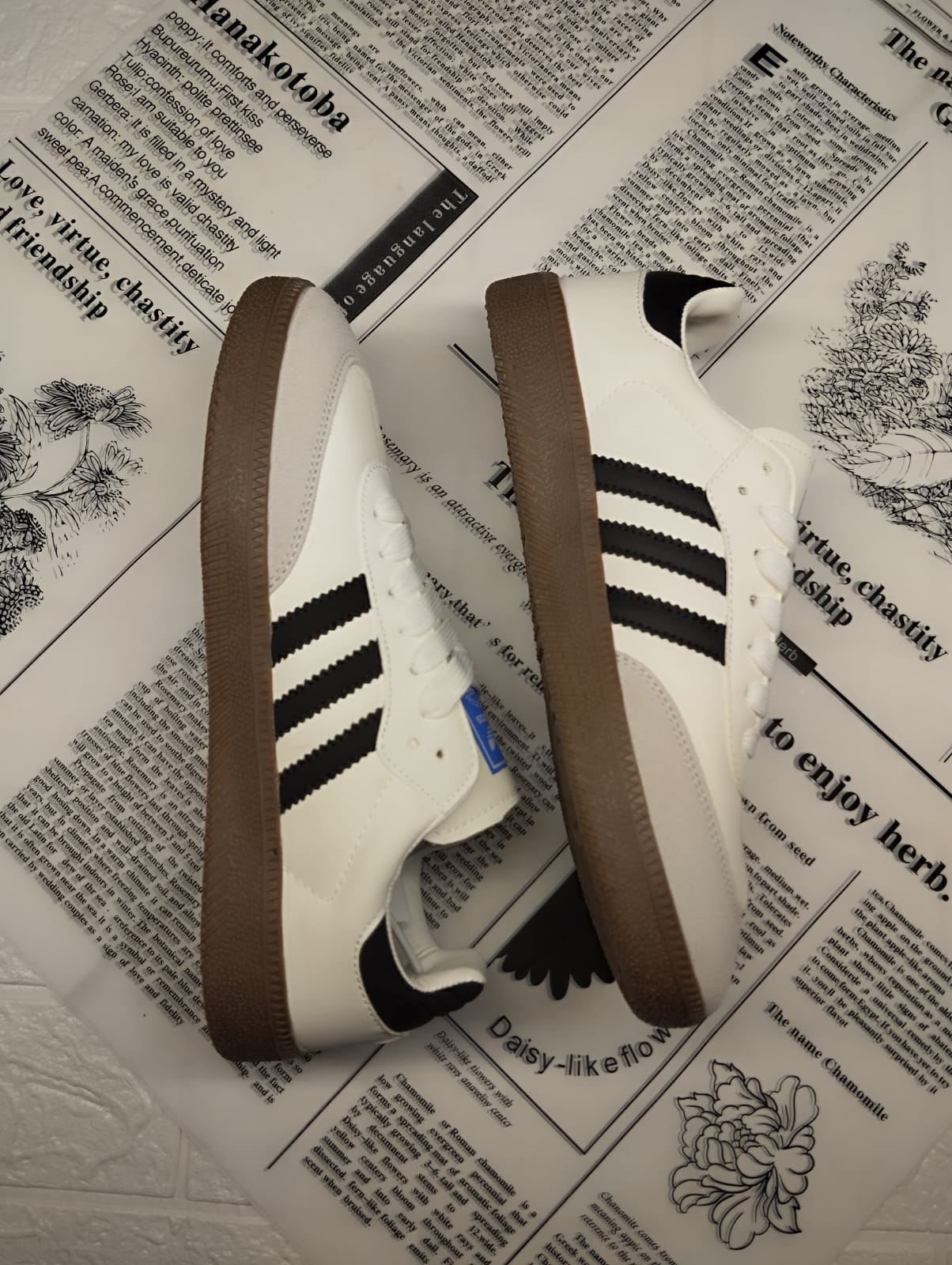 White stripped sambas