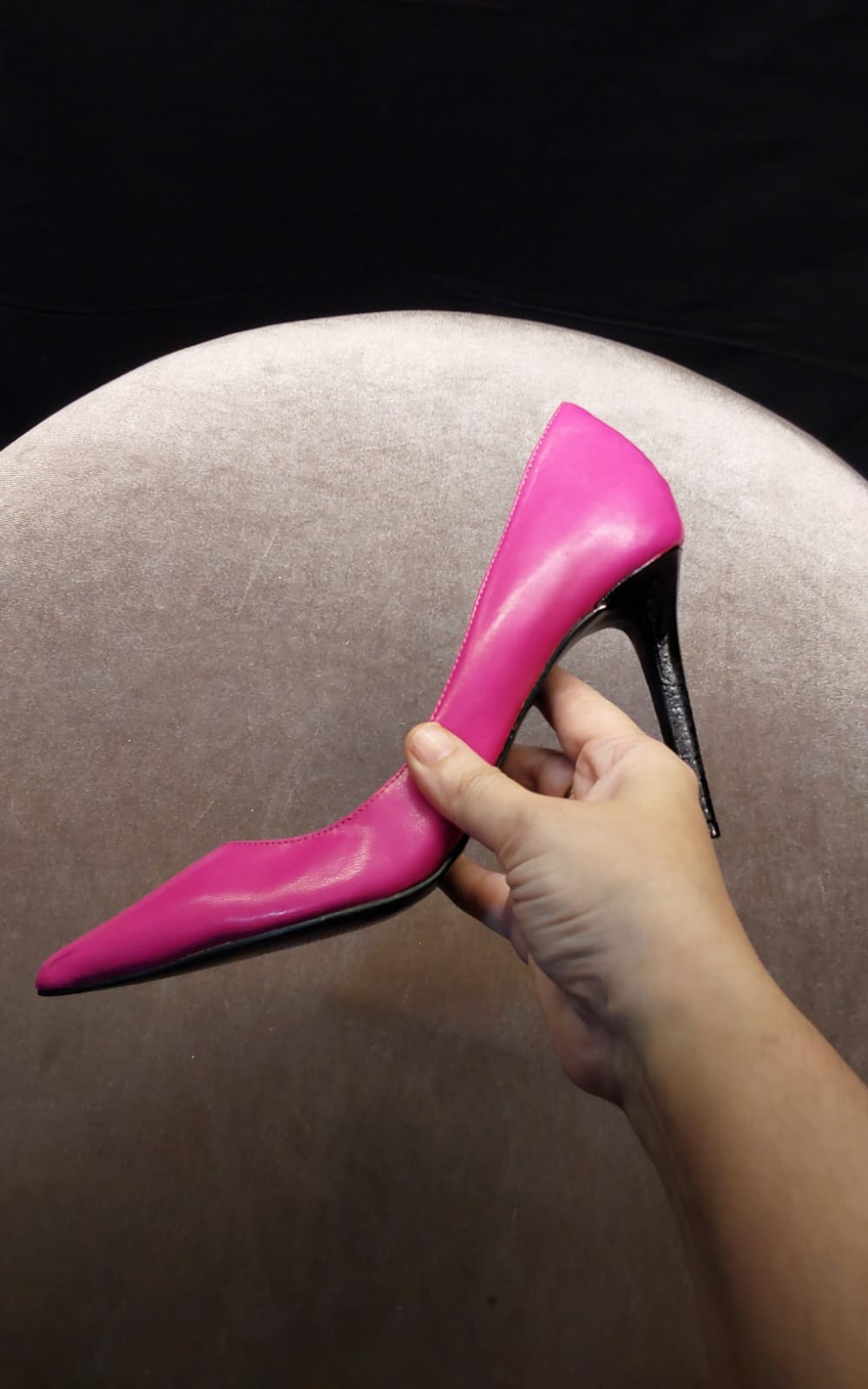 Pink pointy heel
