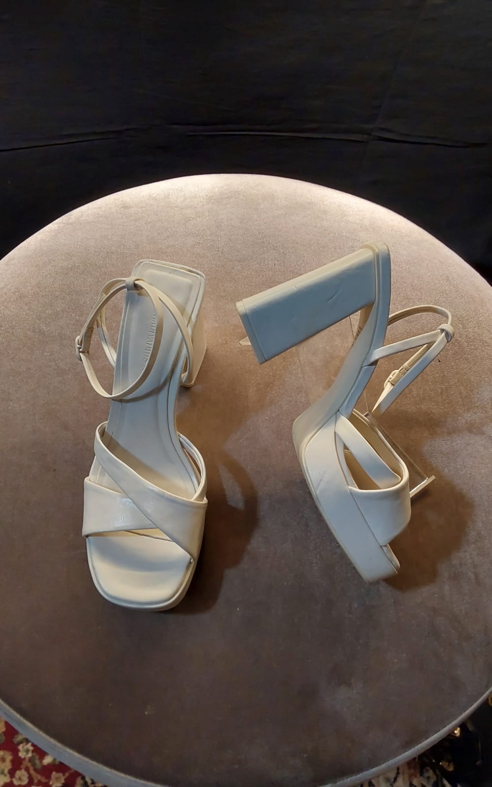White block heel