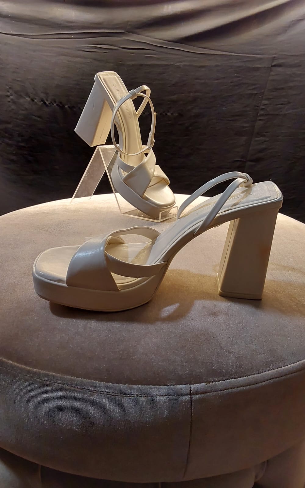 White block heel