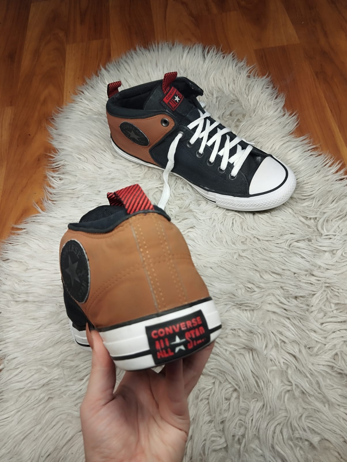 Brown ankle cut converse