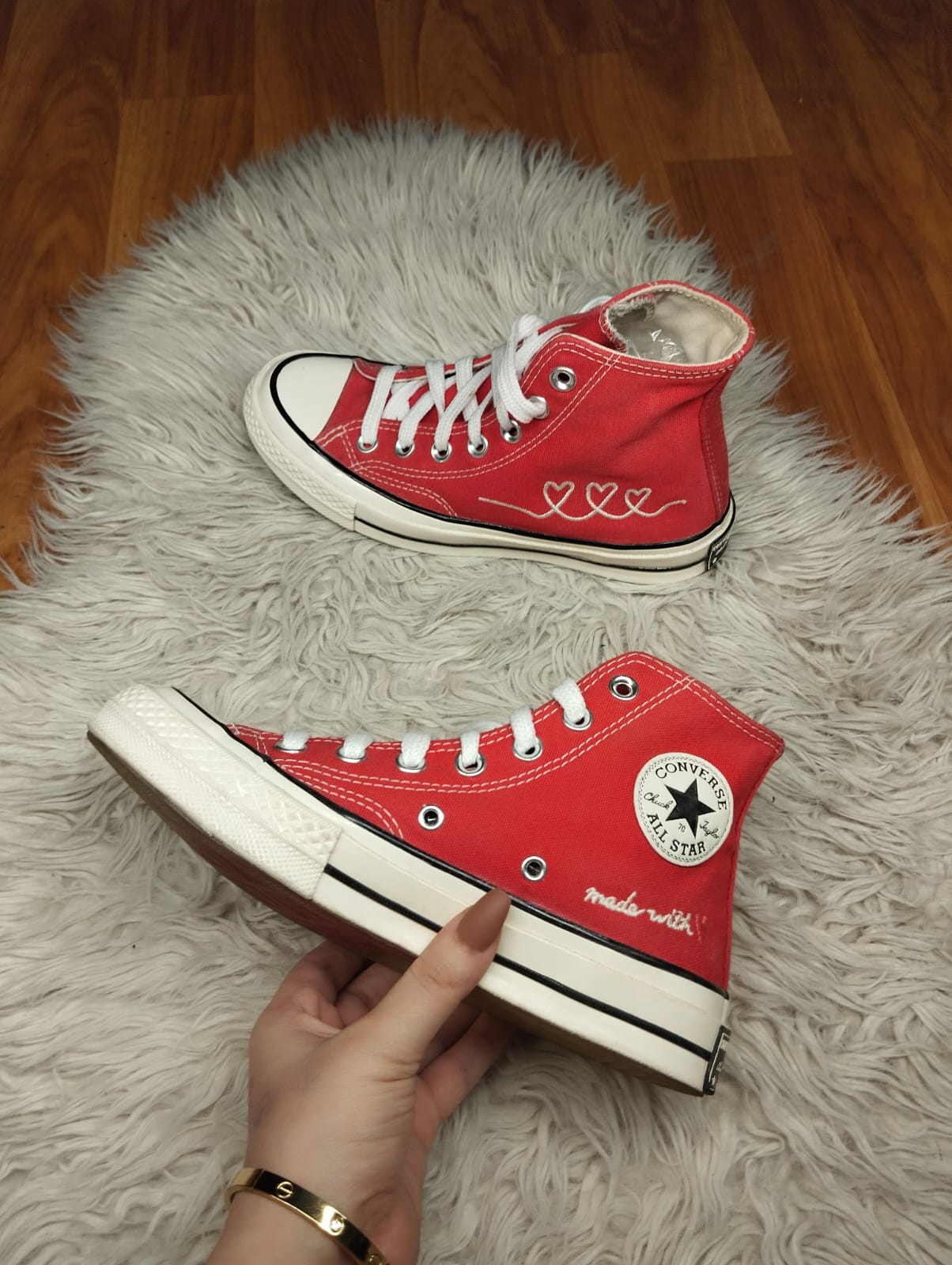 Red heart high rise taylor chuck