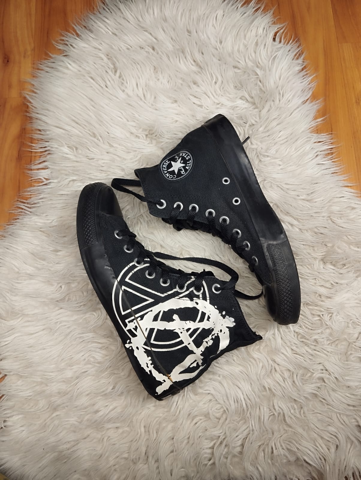 Full black and white high rise converse