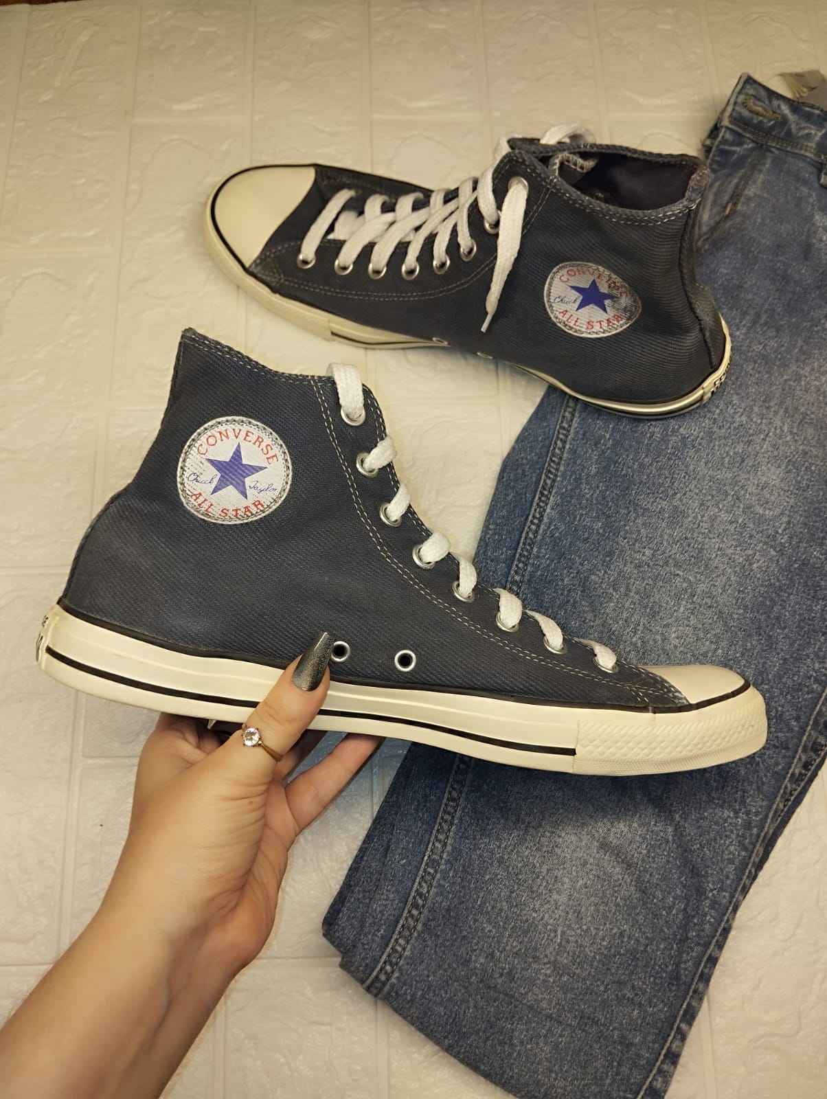 Jeans blue high rise converse