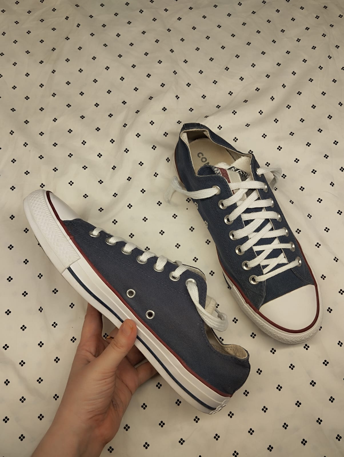 Navy blue low rise converse