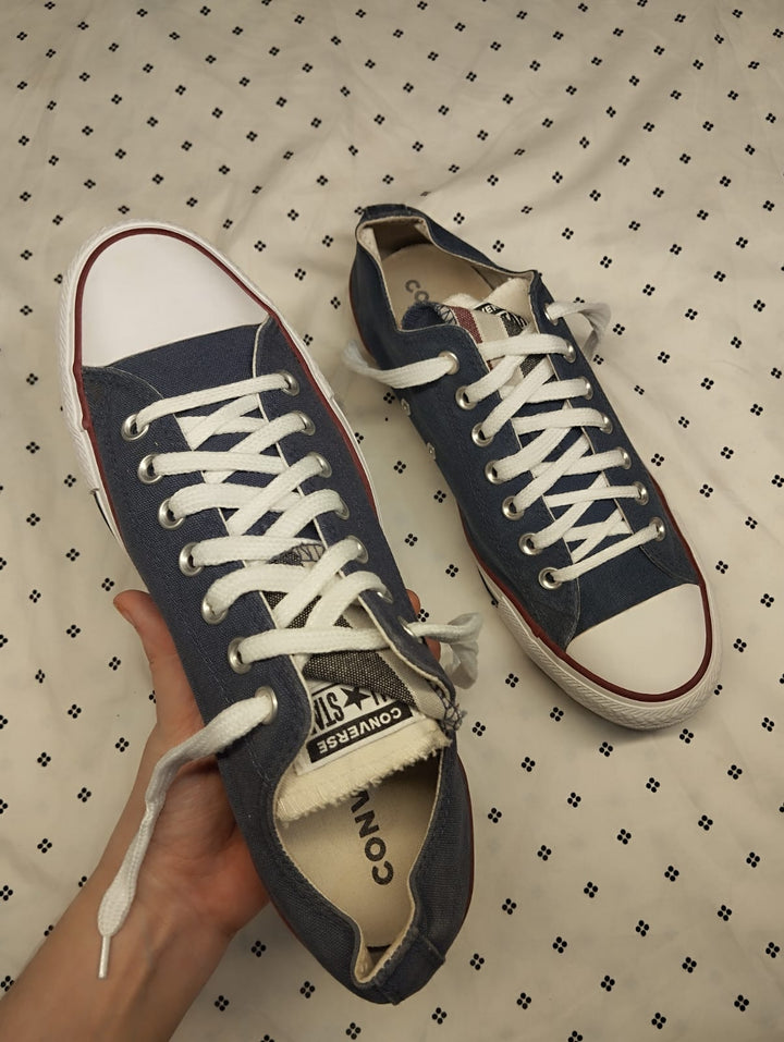 Navy blue low rise converse