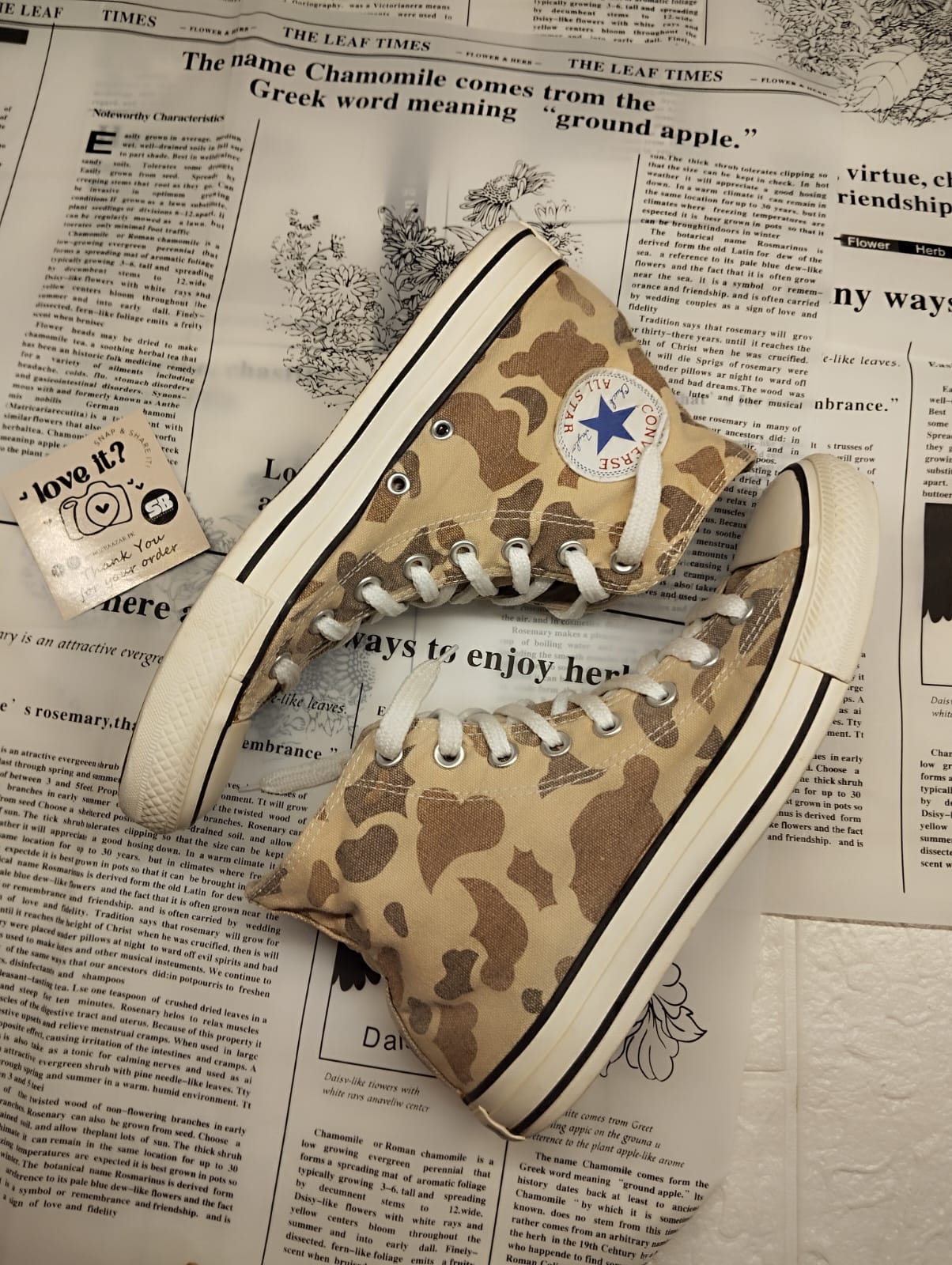Army print high rise converse