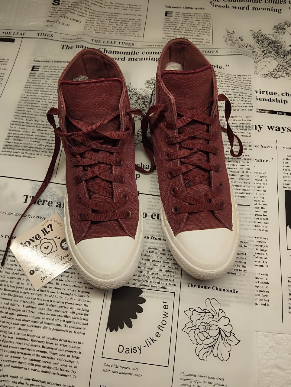 Maroon high rise converse