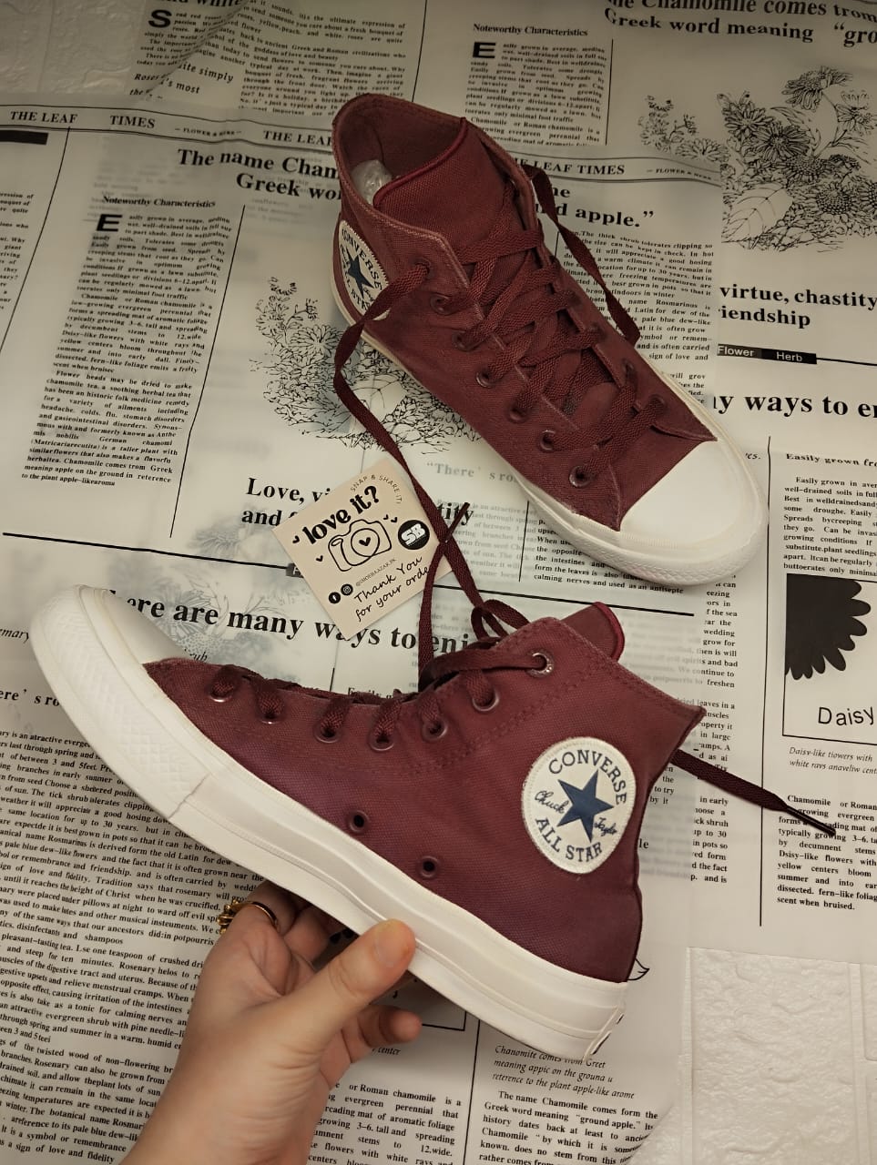 Maroon high rise converse