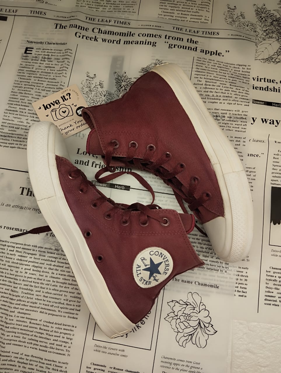 Maroon high rise converse