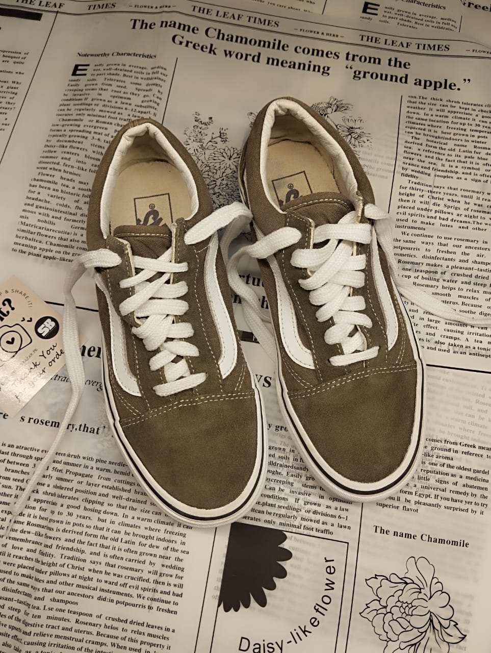 Green low rise vans