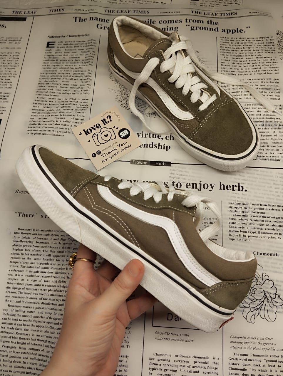 Green low rise vans