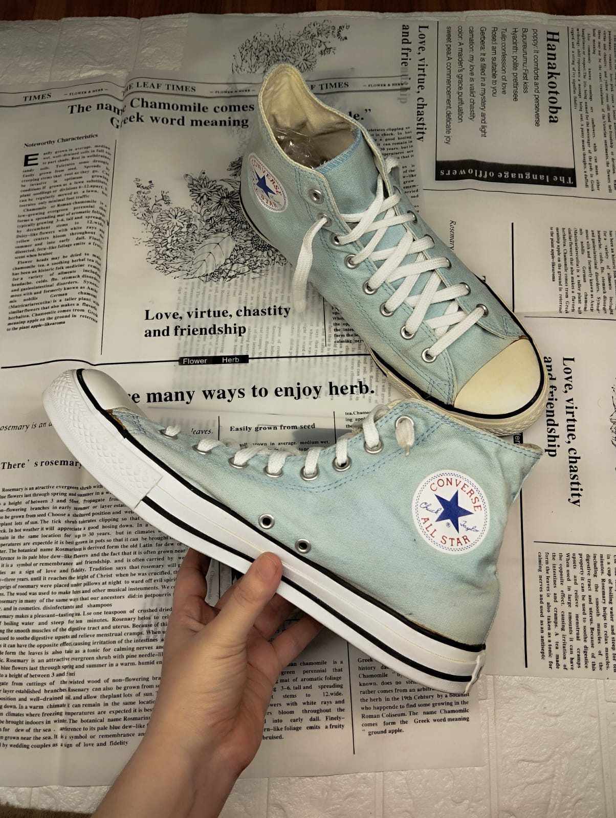 Sky blue high rise converse