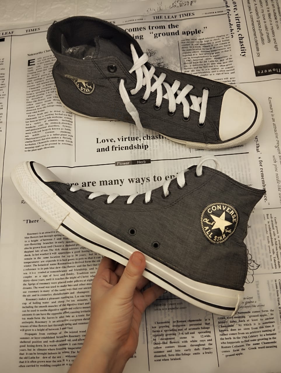 Grey high rise converse