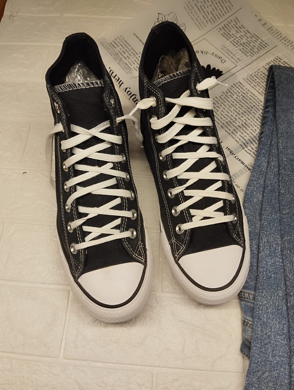 Black and white high rise converse