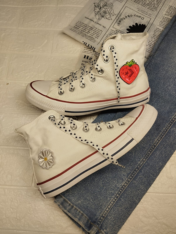 White star lace high rise converse