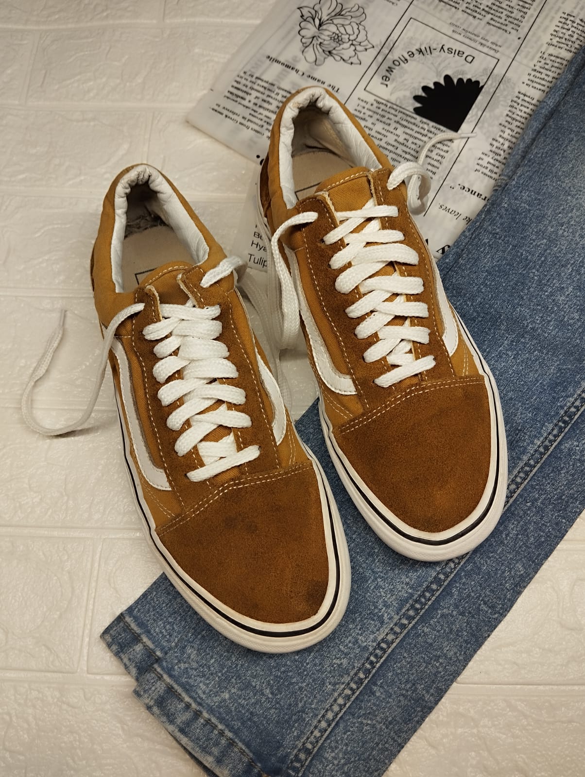 Brown low rise vans