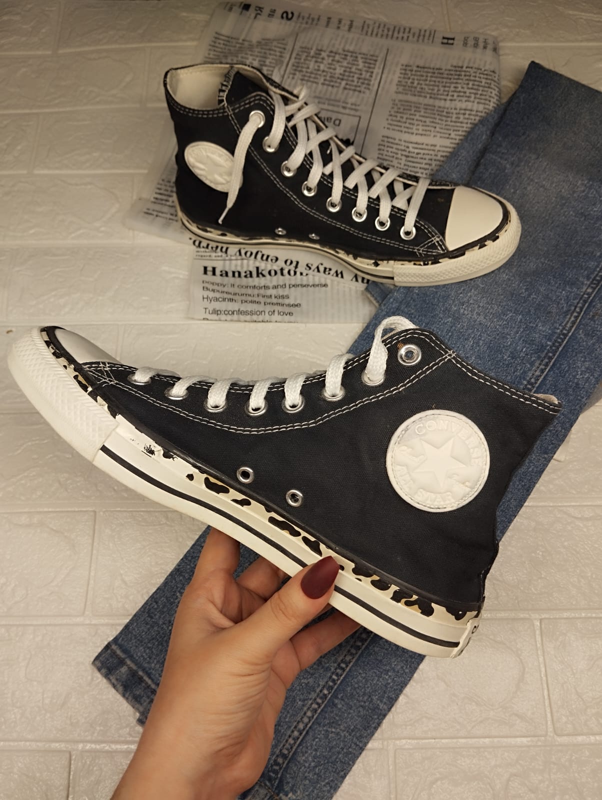 Black and white high rise converse