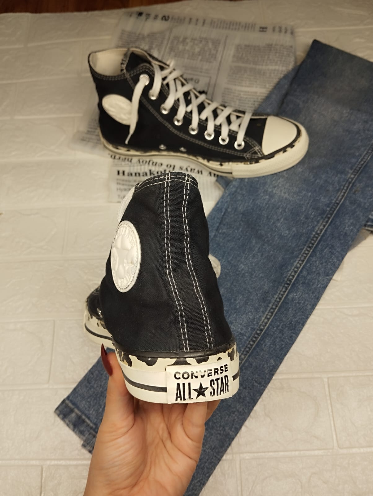 Black and white high rise converse