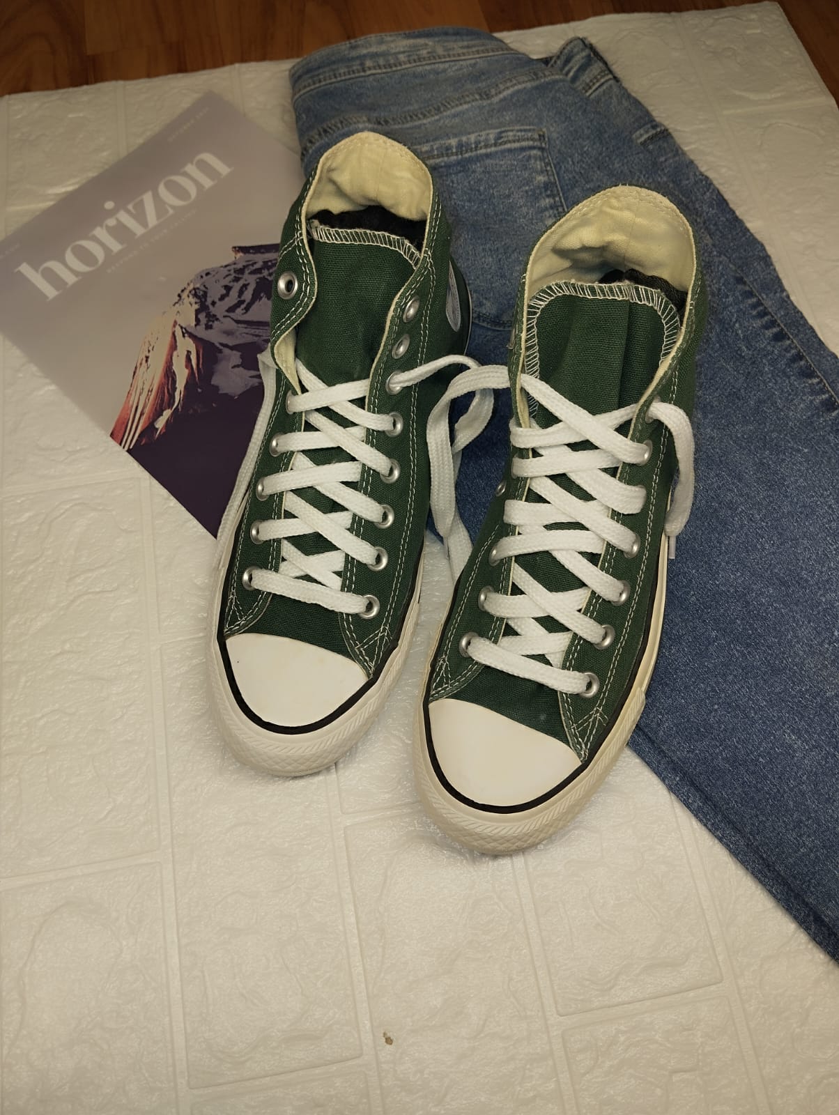 Moss green high rise converse