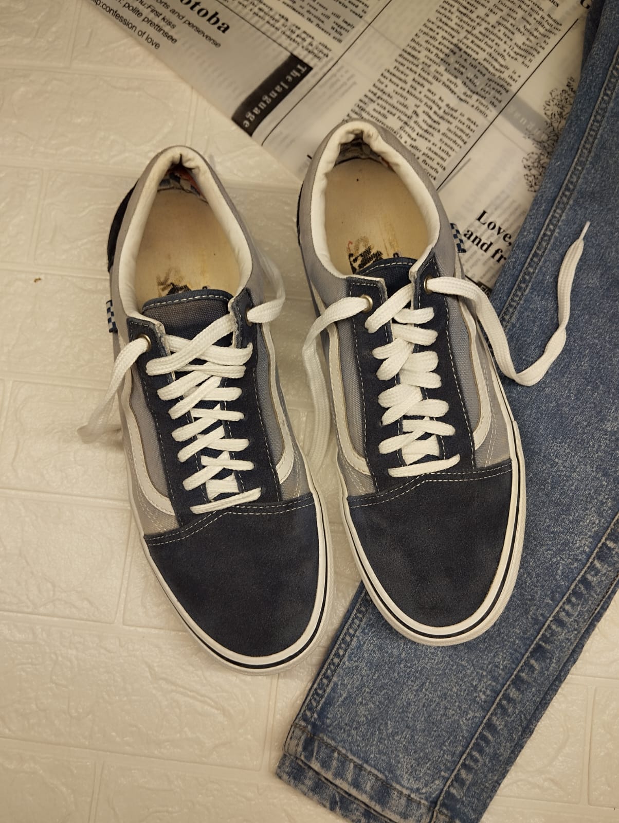 Blue low rise vans
