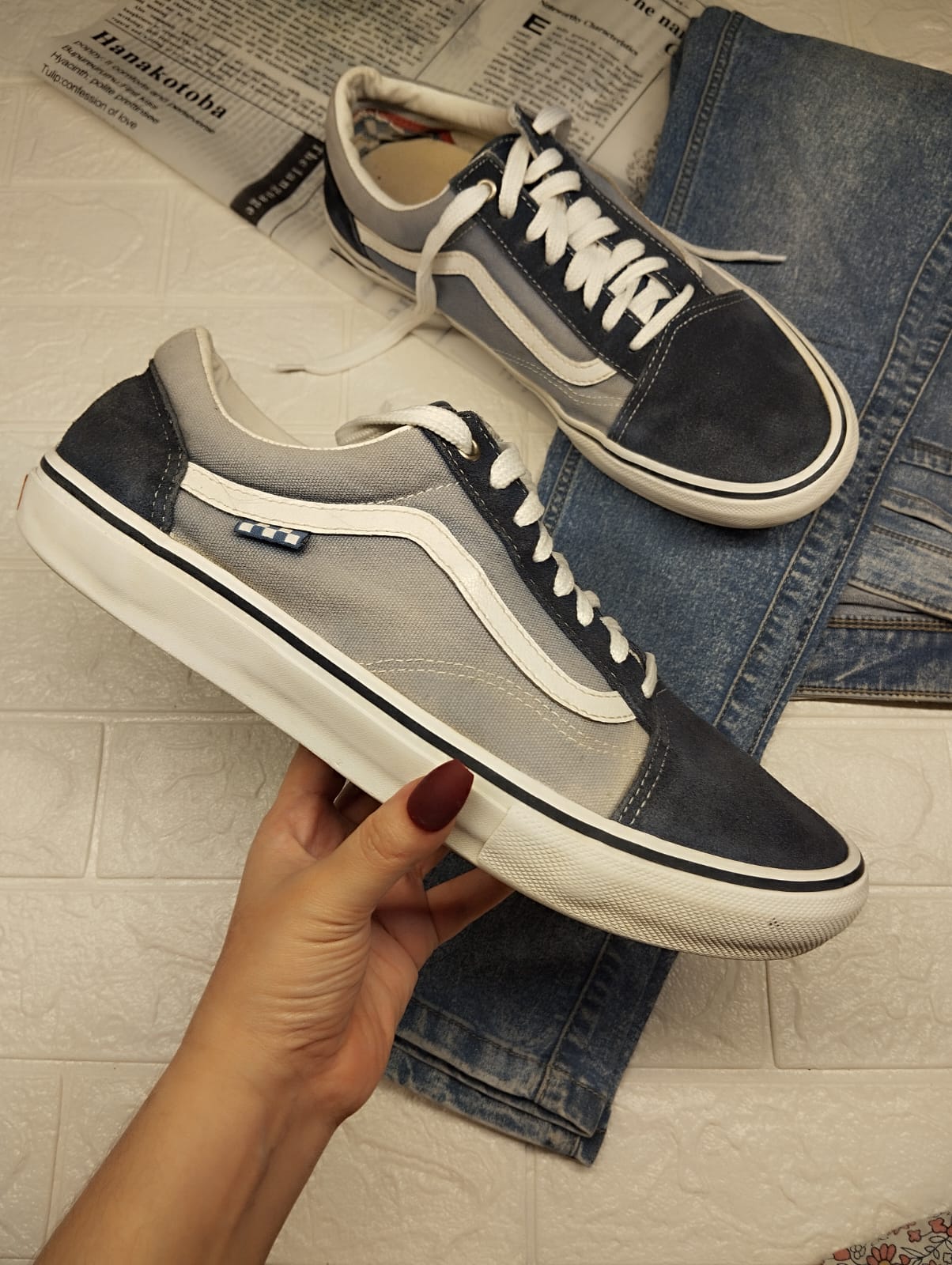 Blue low rise vans