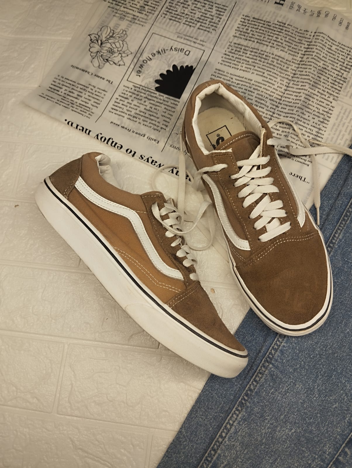 Brown low rise vans