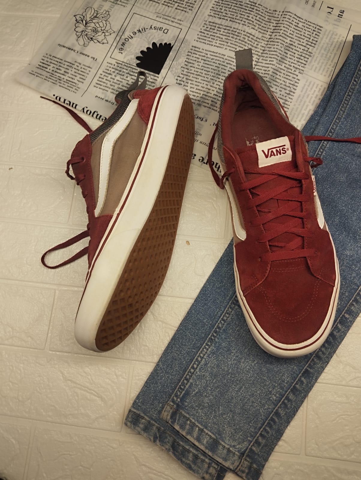 Red low rise vans
