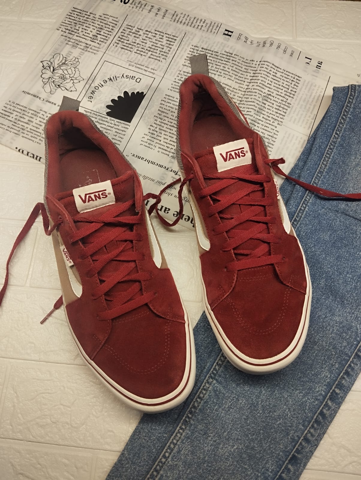 Red low rise vans