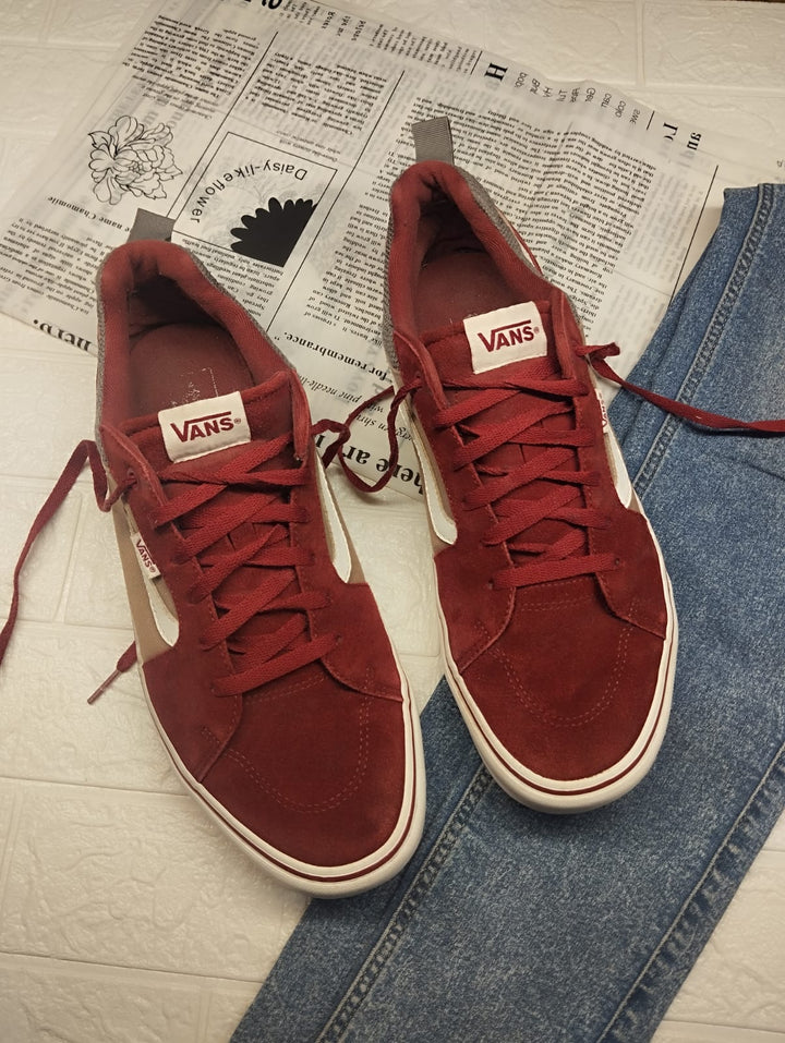 Red low rise vans