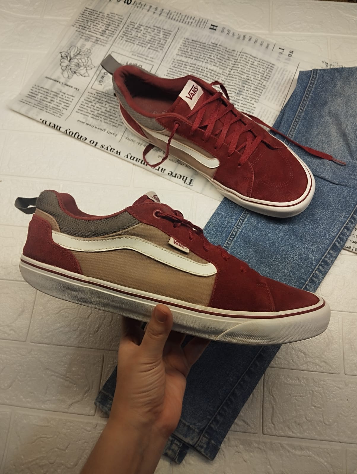 Red low rise vans