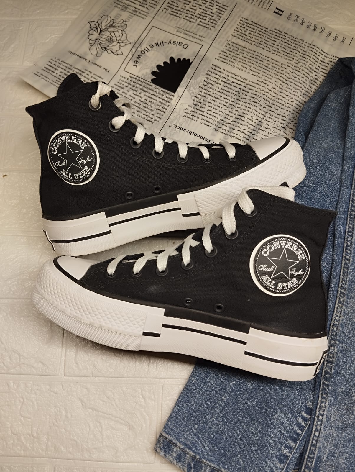 Black and white high rise platform