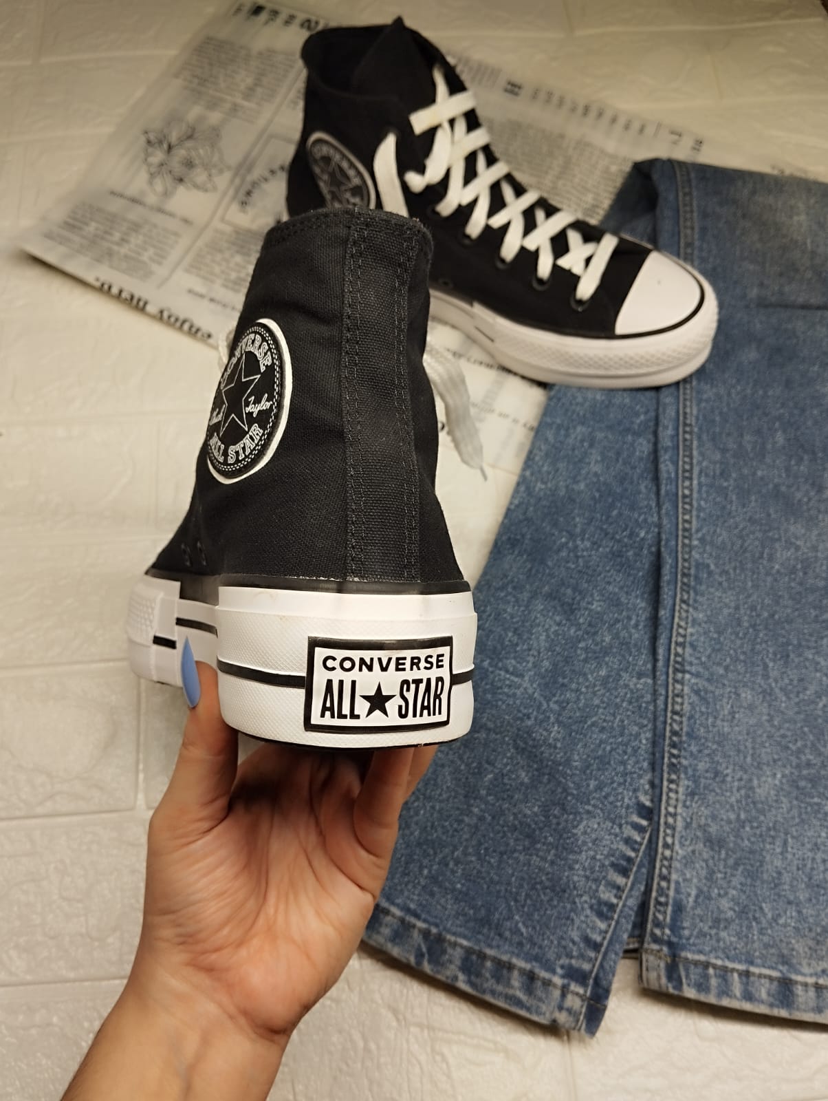 Black and white high rise platform