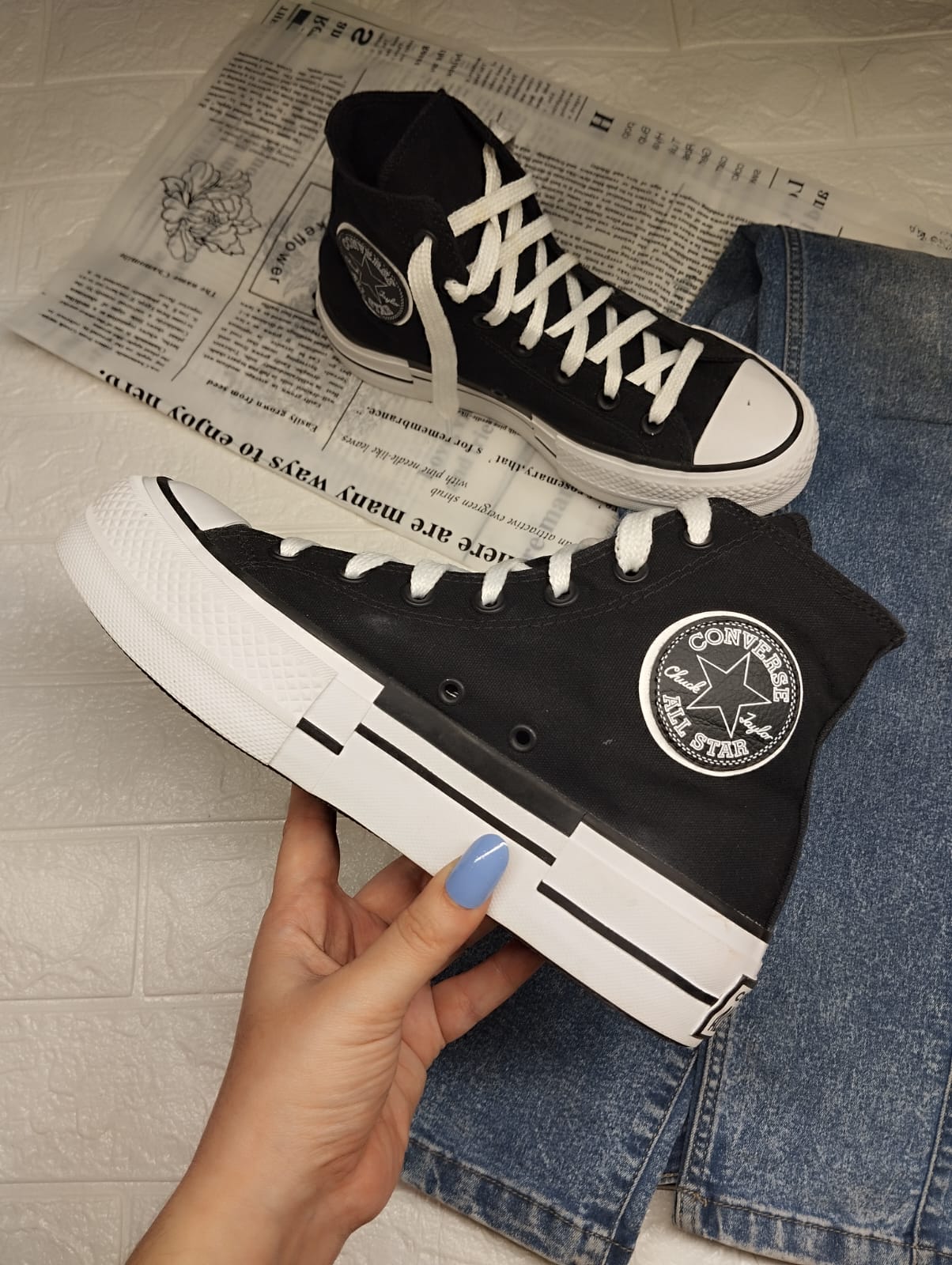 Black and white high rise platform
