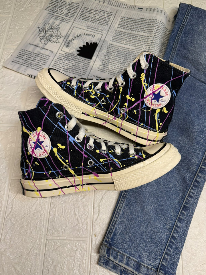 Pain splattered high rise converse