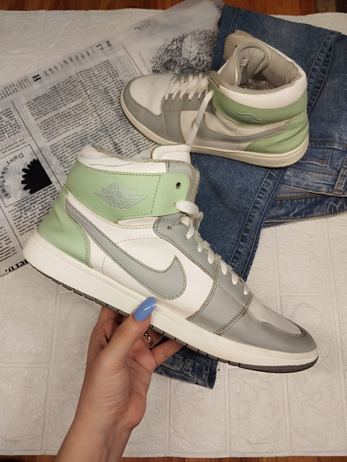 Green nike sneakers