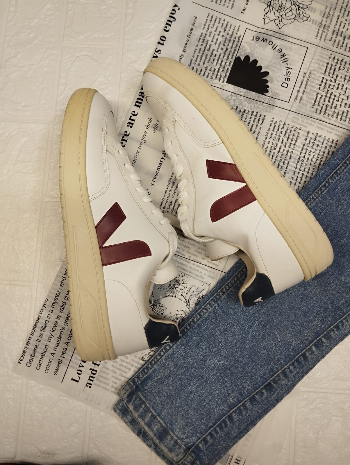 VEGE V-12 LEATHER WHITE MARSALA NAUTICO