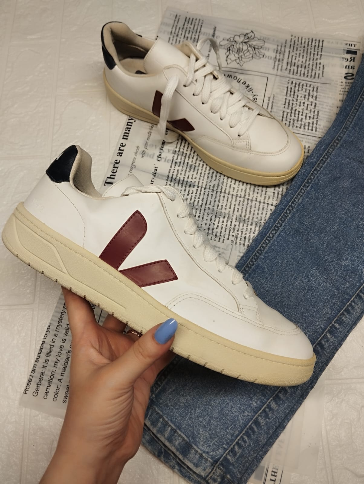 VEGE V-12 LEATHER WHITE MARSALA NAUTICO