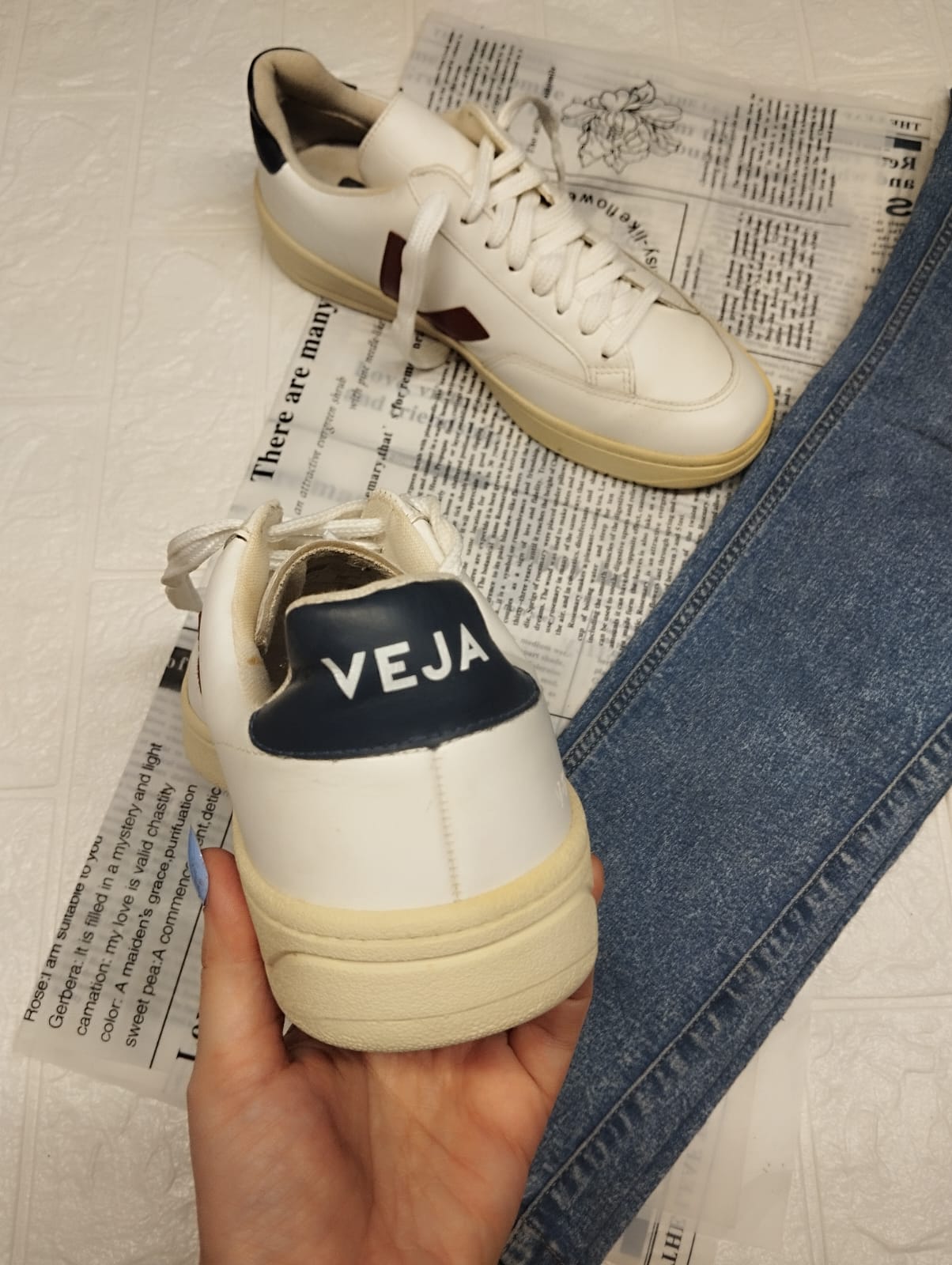 VEGE V-12 LEATHER WHITE MARSALA NAUTICO