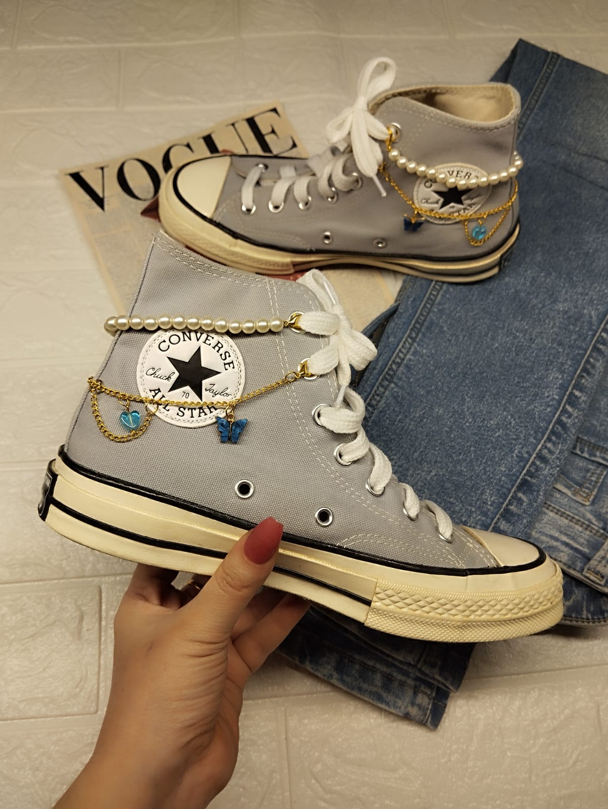 Diamond blue high rise taylor chuck