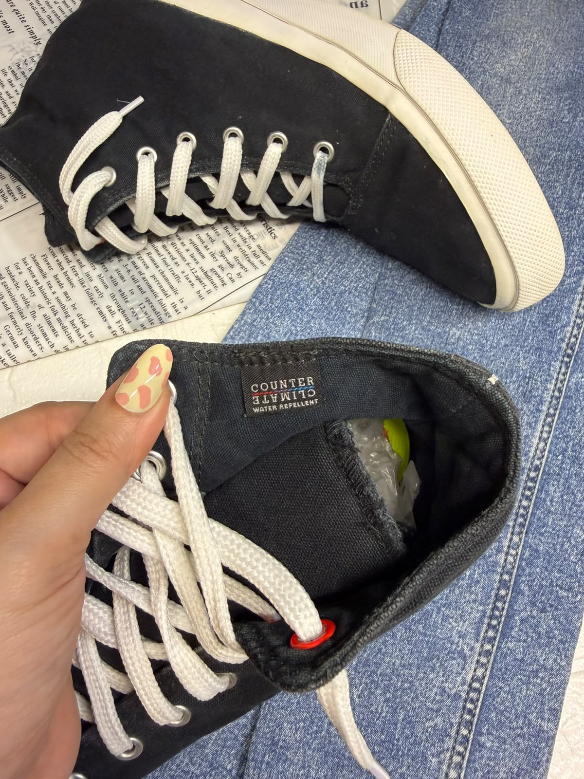 Black and white high rise converse